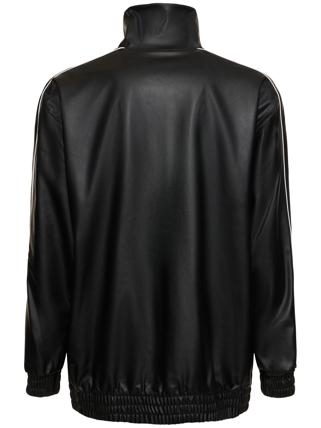 Shop Puma T7 Faux Leather Track Jacket In Black