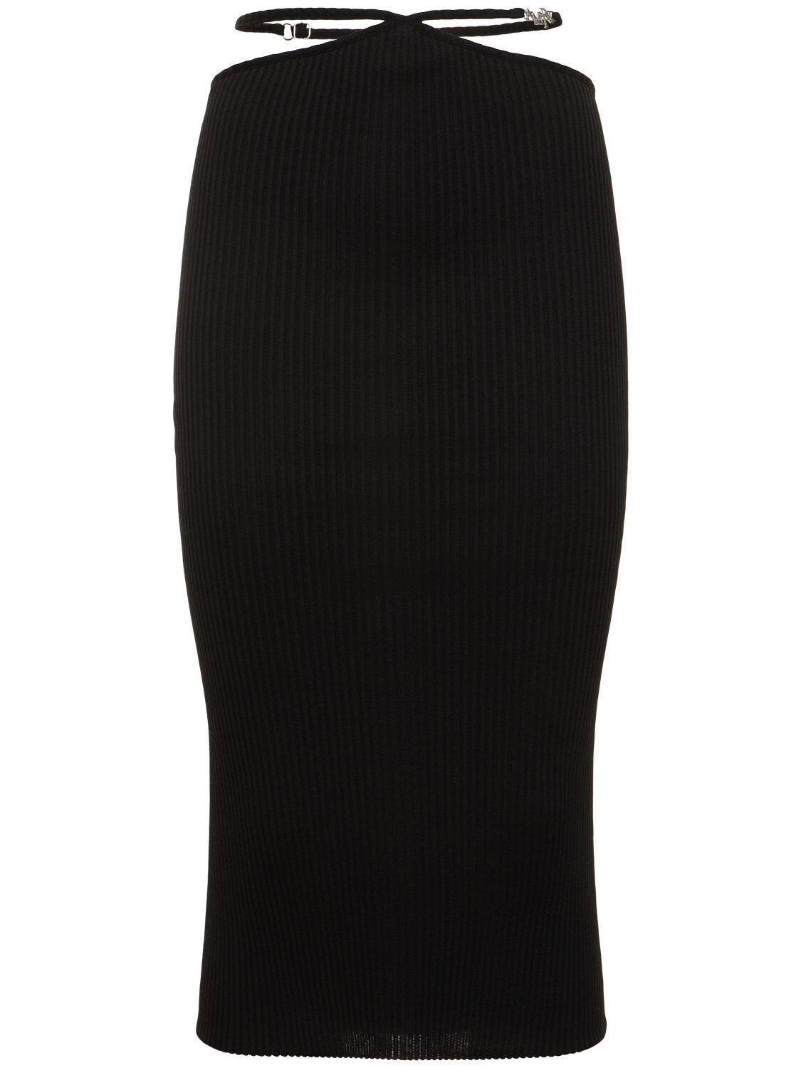 Image of Cutout Cotton Blend Knit Midi Skirt