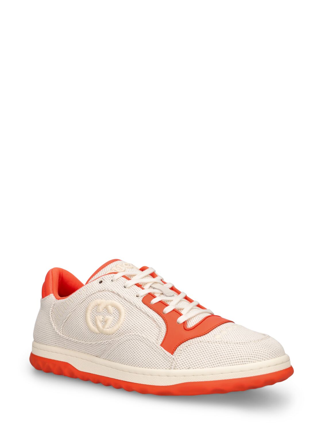 Shop Gucci Mac80 Trainer Sneakers In White,orange