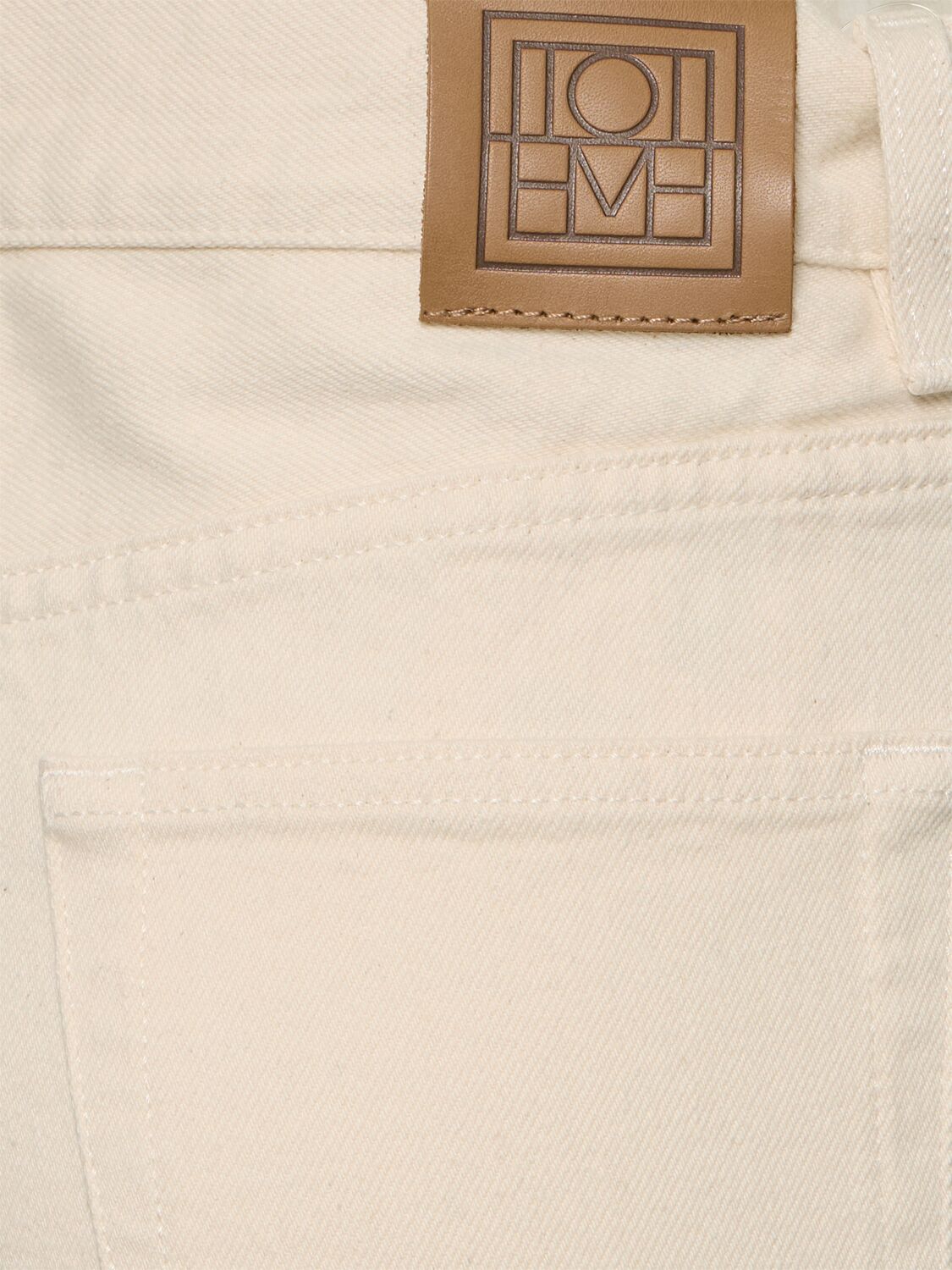 Shop Totême Wide Denim Cotton Jeans In White