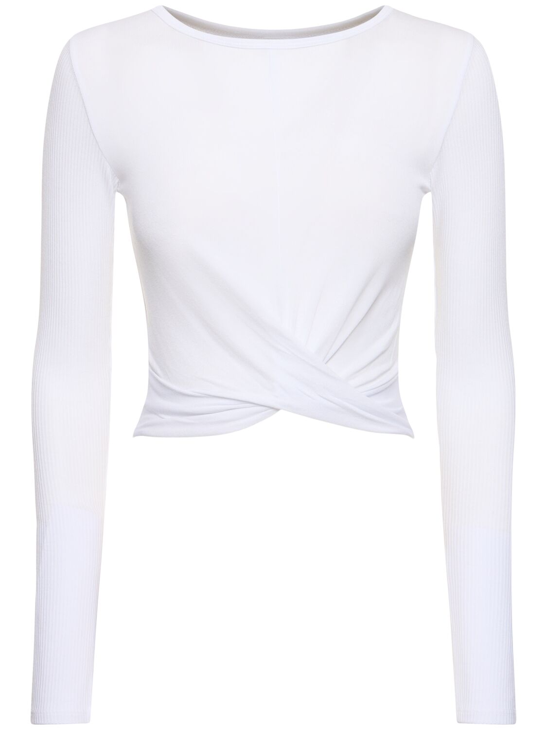 Alo Yoga Cover Long Sleeve Top In White