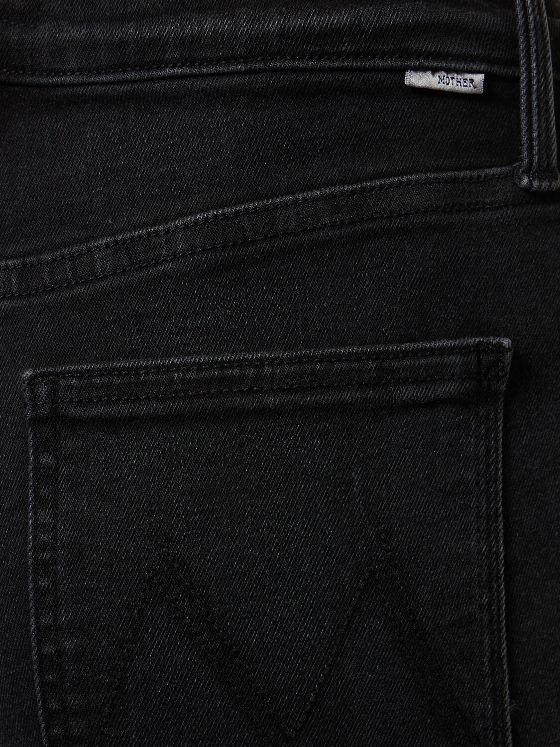 Shop Mother The Patch Pocket Rabler Sneak Jeans In Black