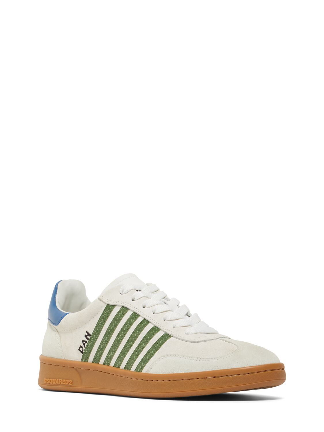 Shop Dsquared2 Boxer Low Top Sneakers In White/green