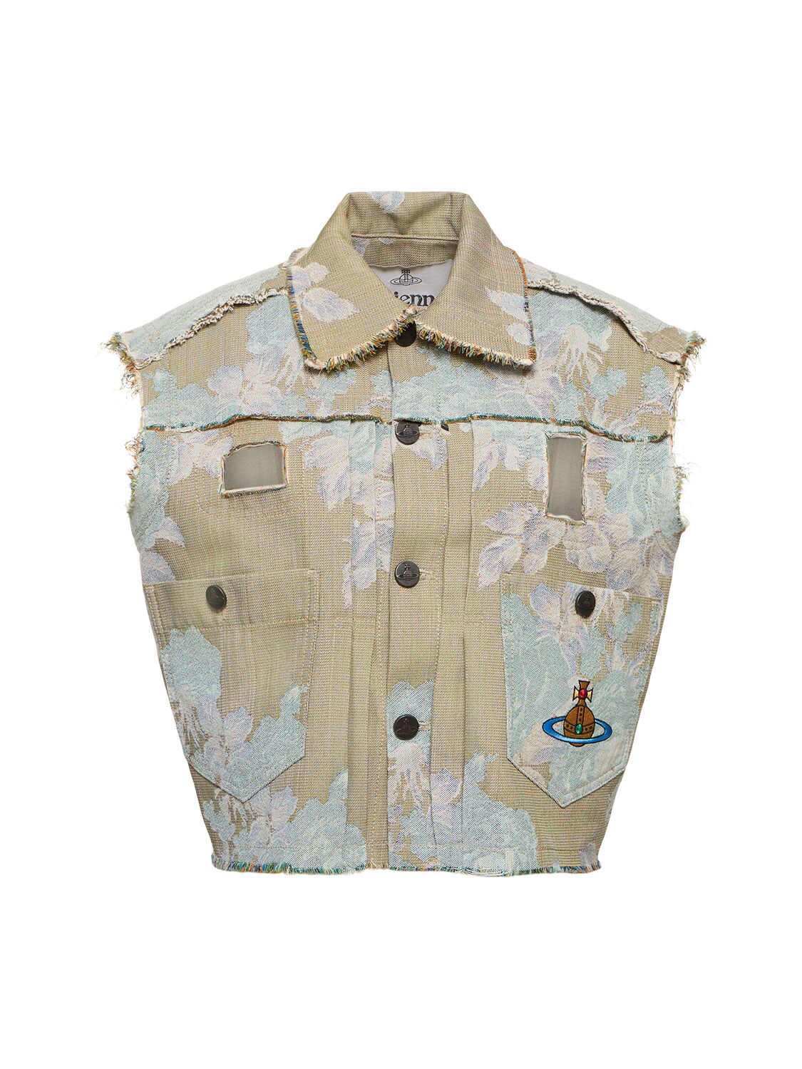 Image of Marlene Printed Cotton Blend Vest