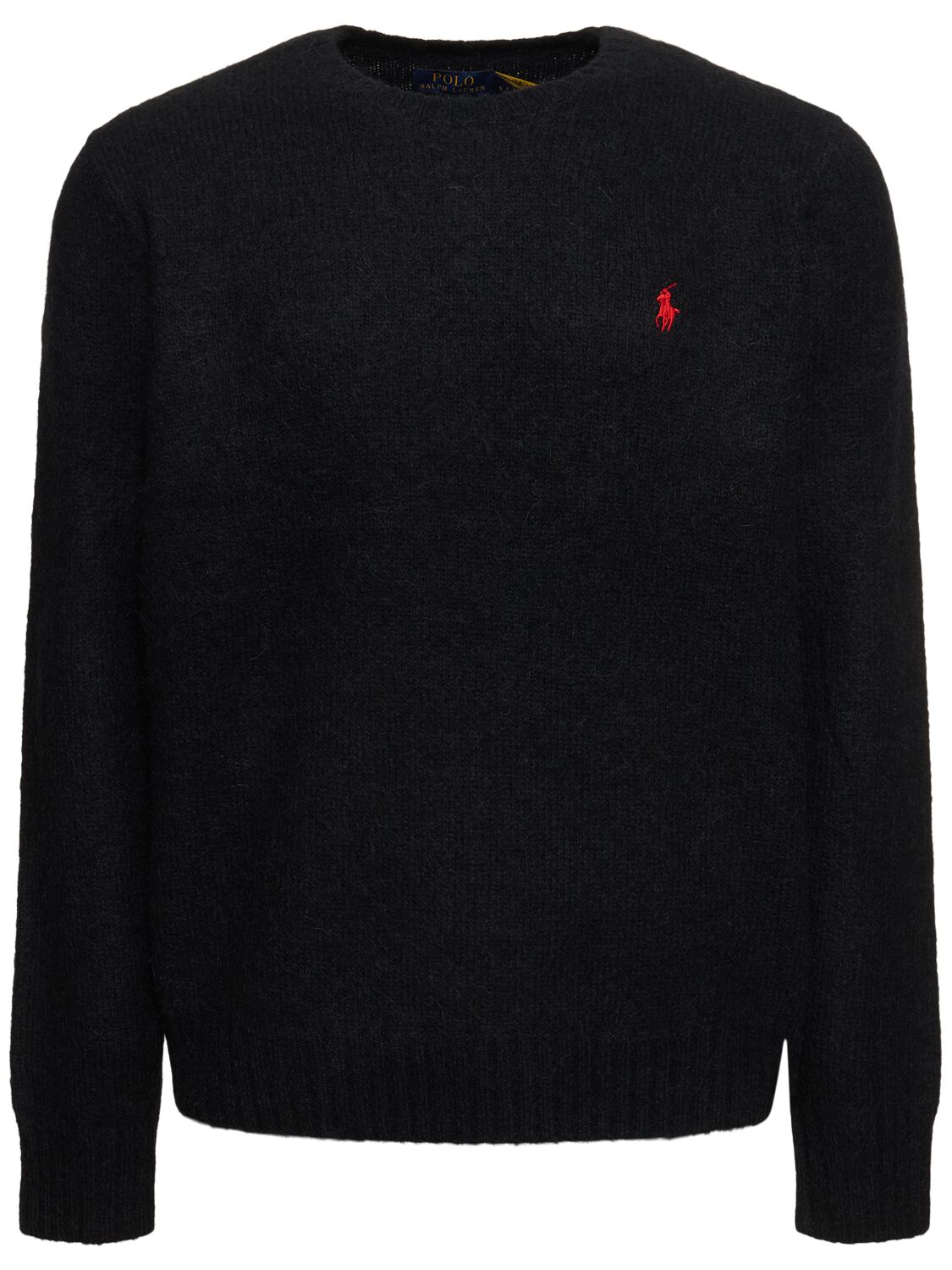 POLO RALPH LAUREN WOOL BLEND RED LOGO SWEATER