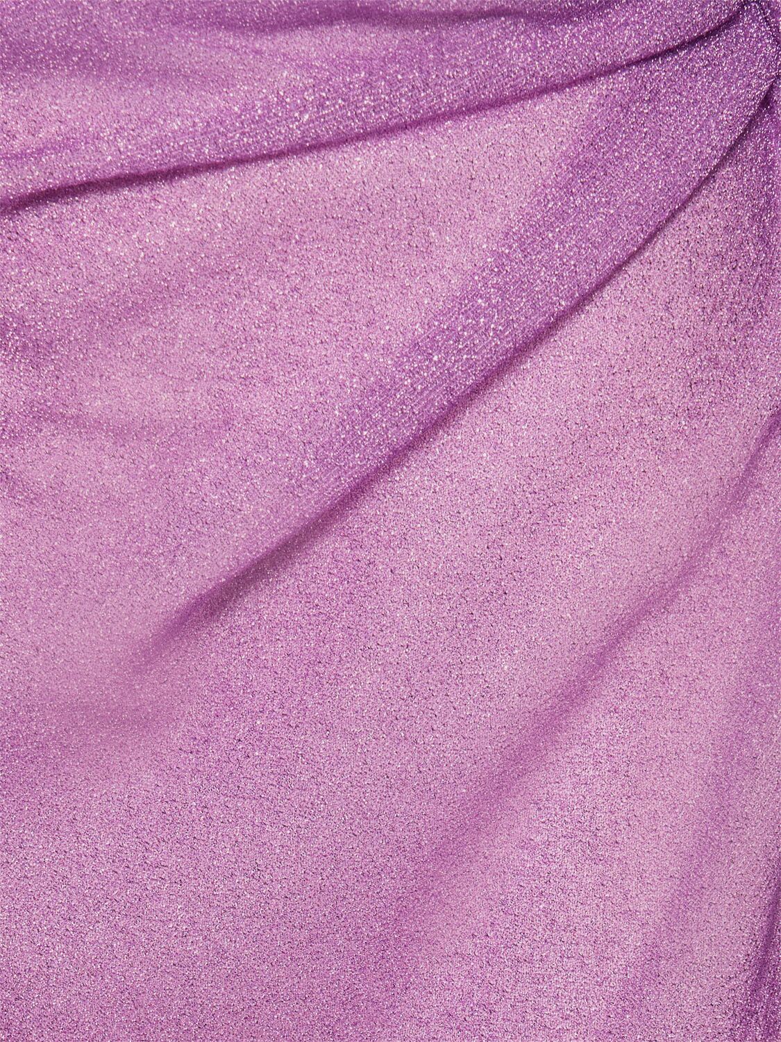 Shop Oséree Swimwear Lumière Lamé Midi Dress W/knot In Purple