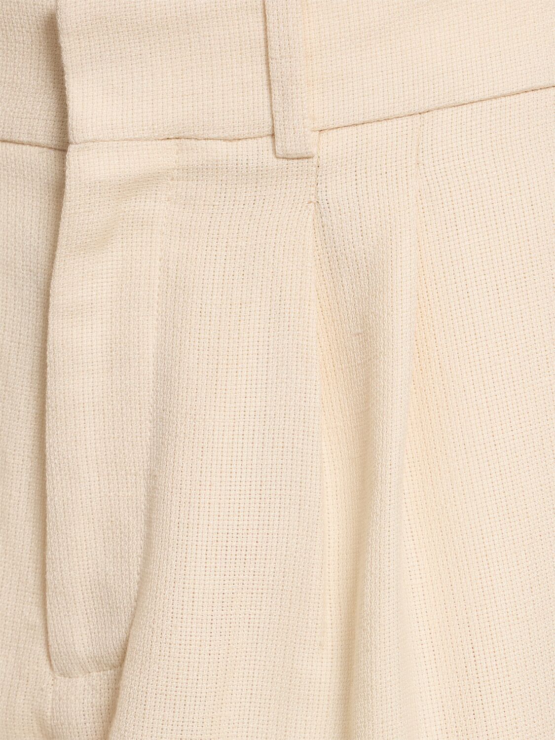 Shop Ralph Lauren Pleated Linen & Silk Pants In Butter