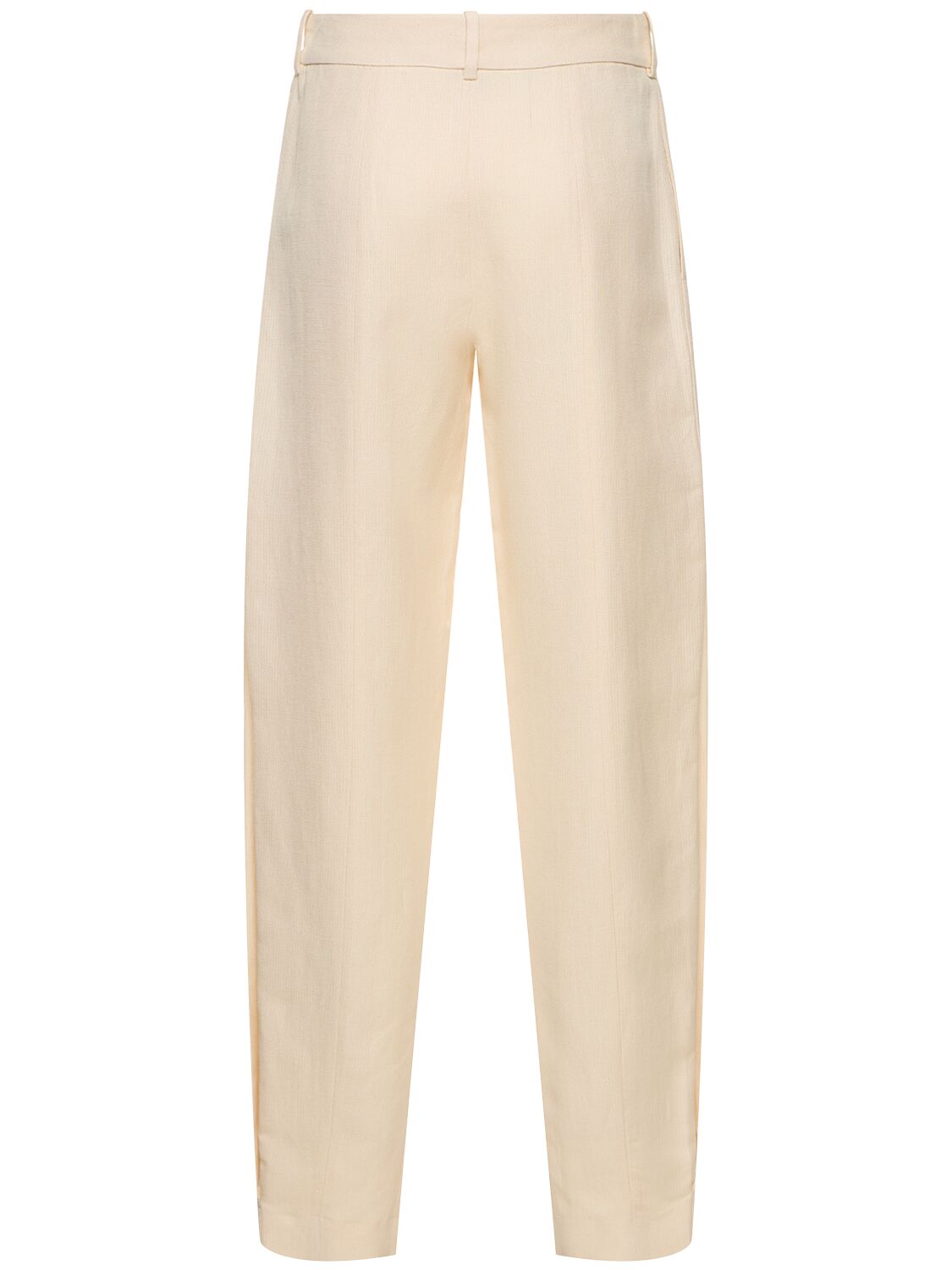 Shop Ralph Lauren Pleated Linen & Silk Pants In Butter