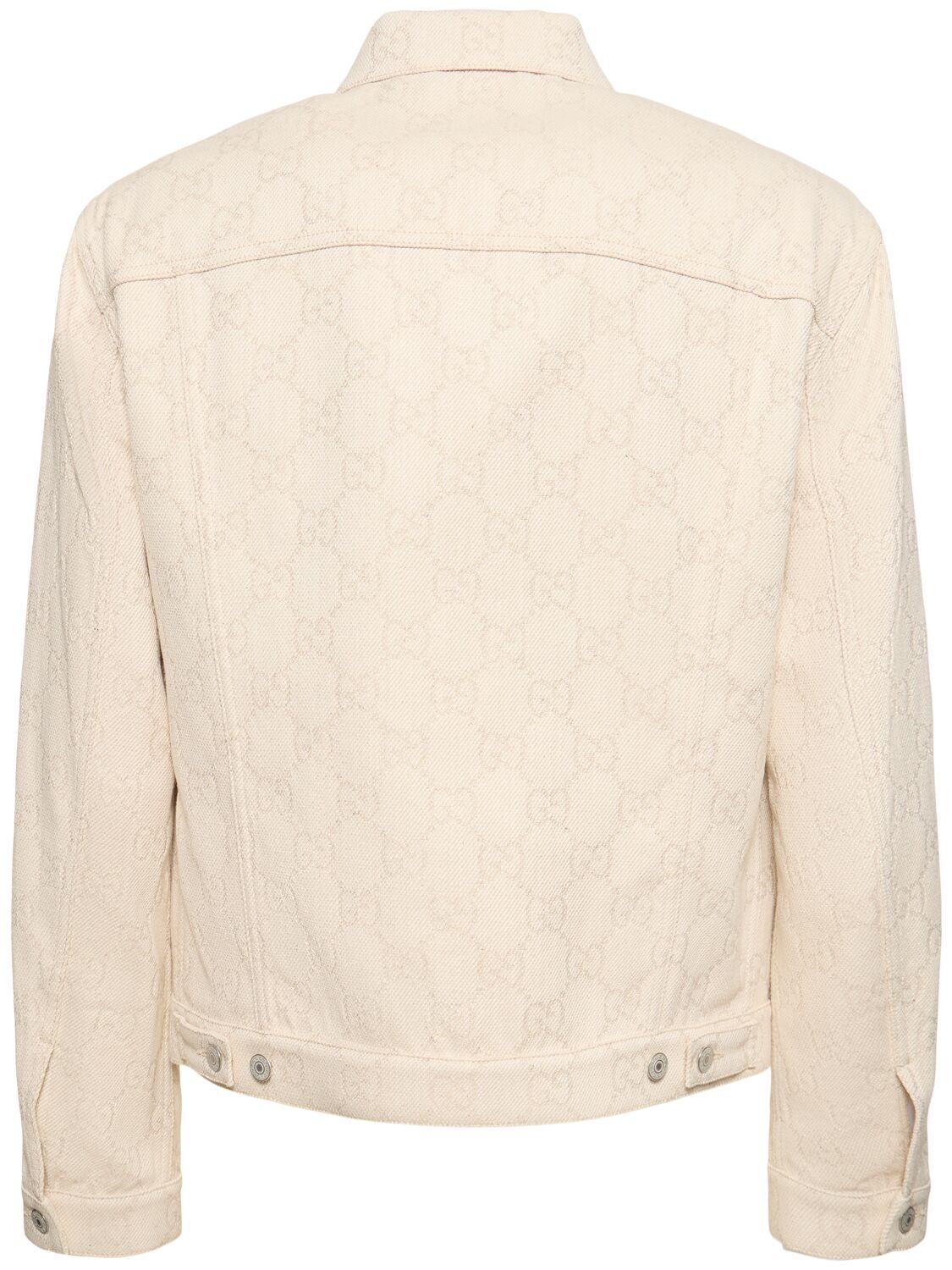 Shop Gucci Gg Jacquard Jacket In Ecru
