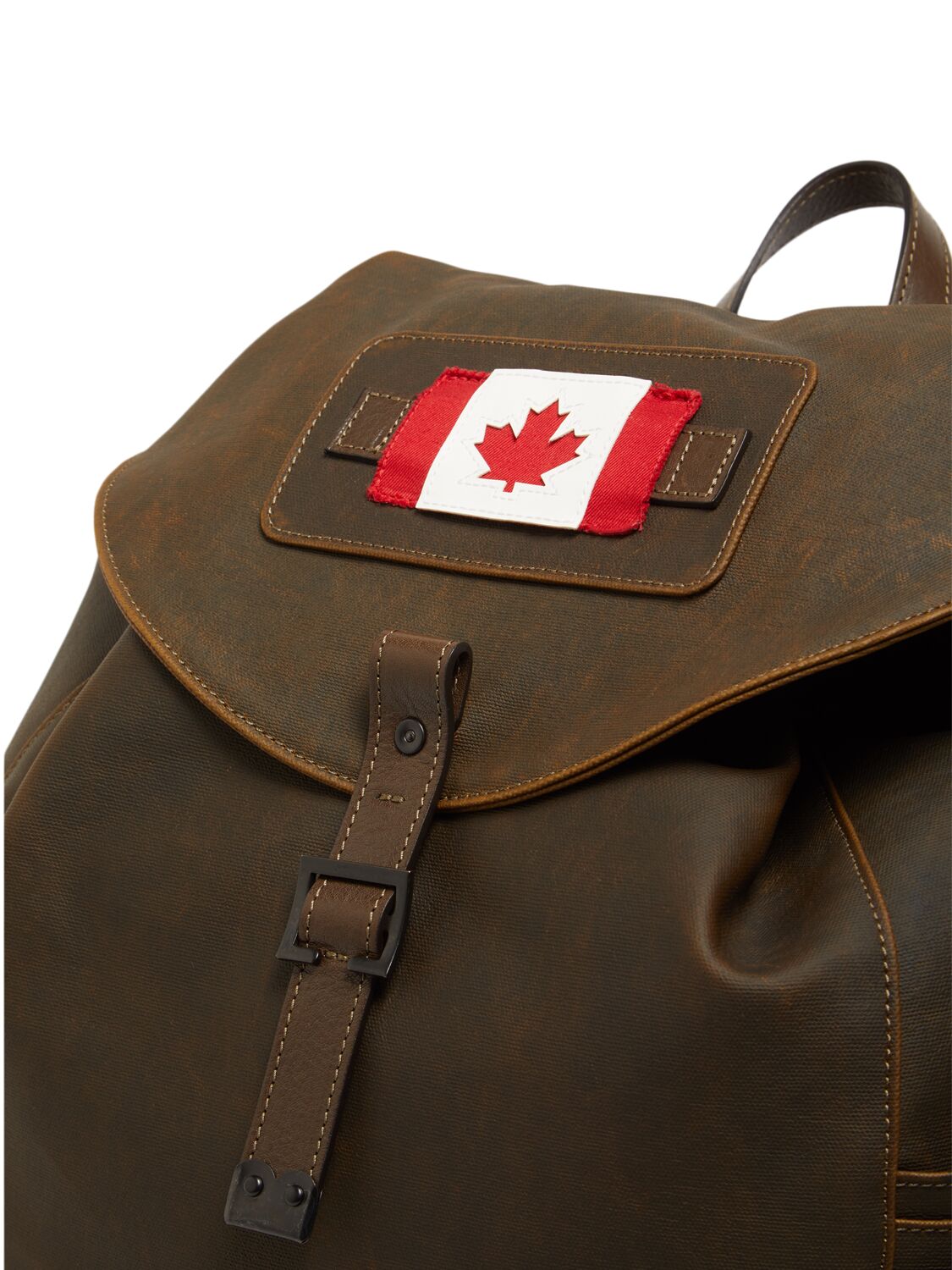 Shop Dsquared2 Canadian Flag Canvas Backpack In Green