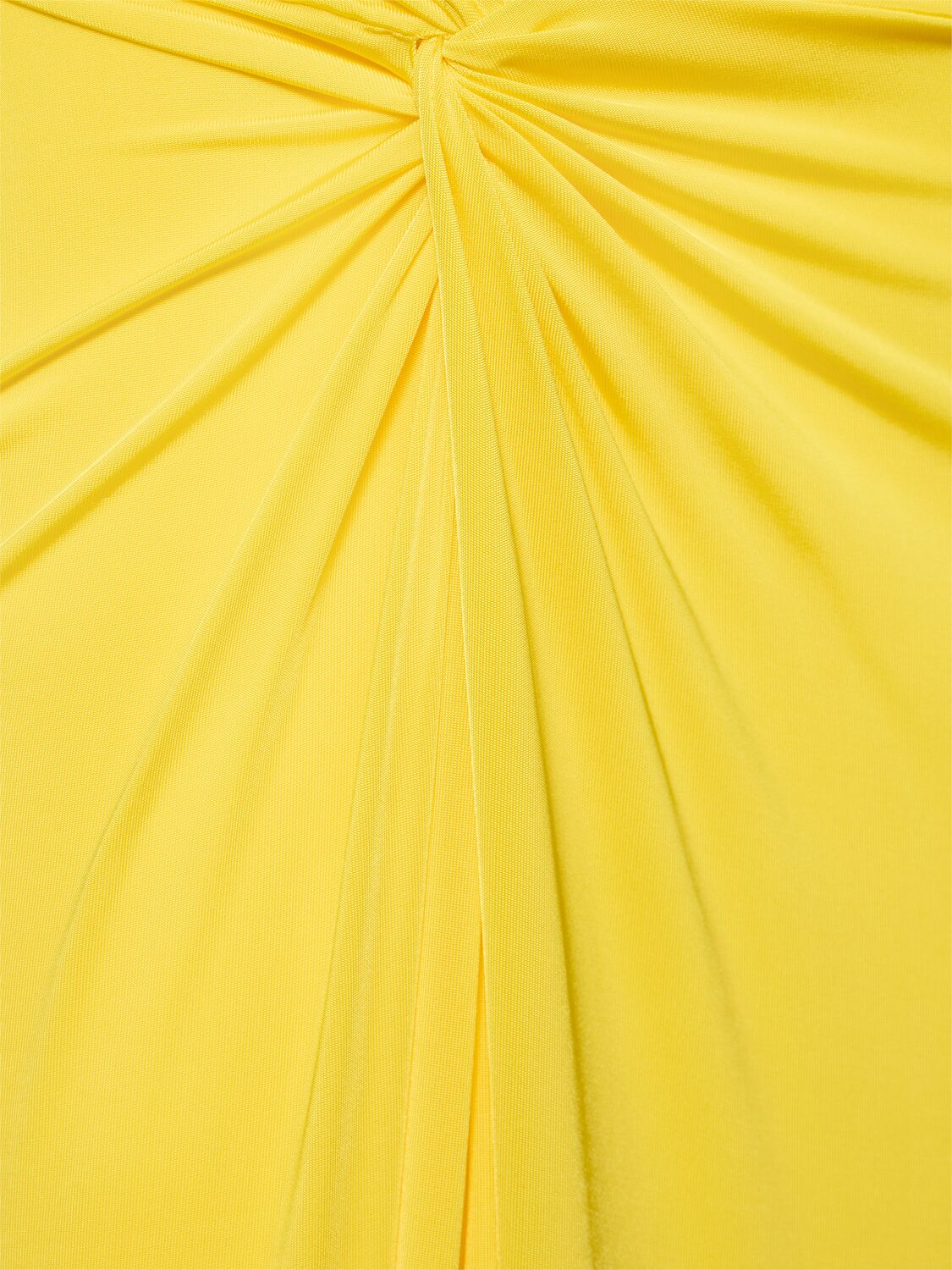 Shop Ralph Lauren Knot & Split Satin Long Skirt In Yellow