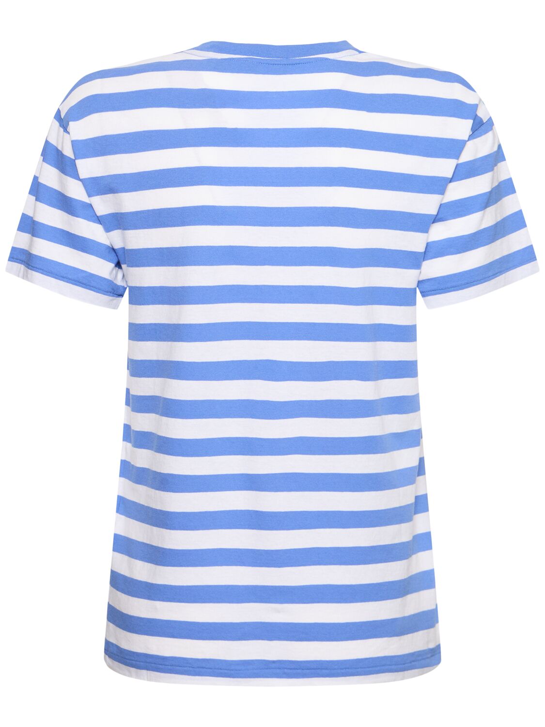 Shop Polo Ralph Lauren Riviera Bear Striped Cotton T-shirt In Weiss,blau