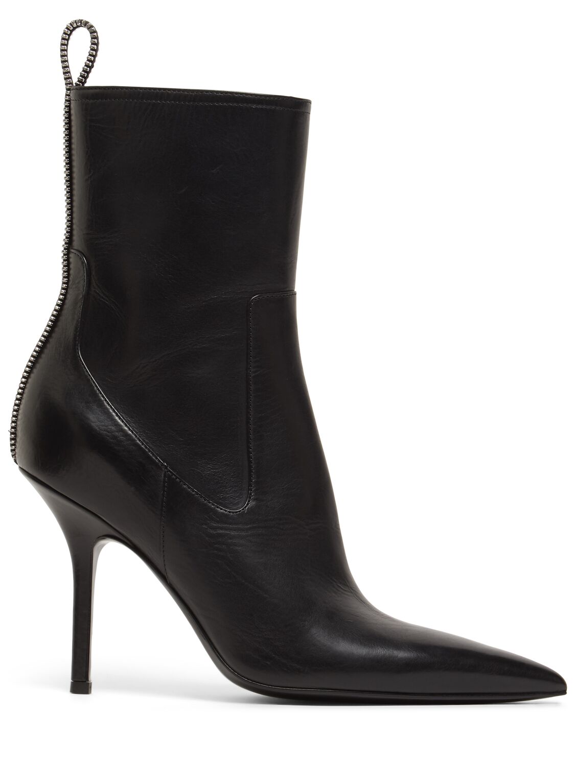 Dsquared2 100mm Zip-up Leather Ankle Boots In Black