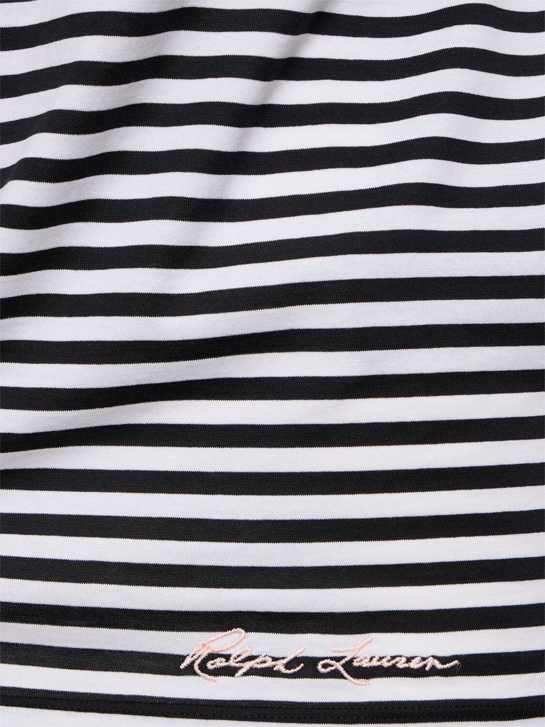 Shop Ralph Lauren Striped Cotton Jersey T-shirt W/ Bear In Black,white