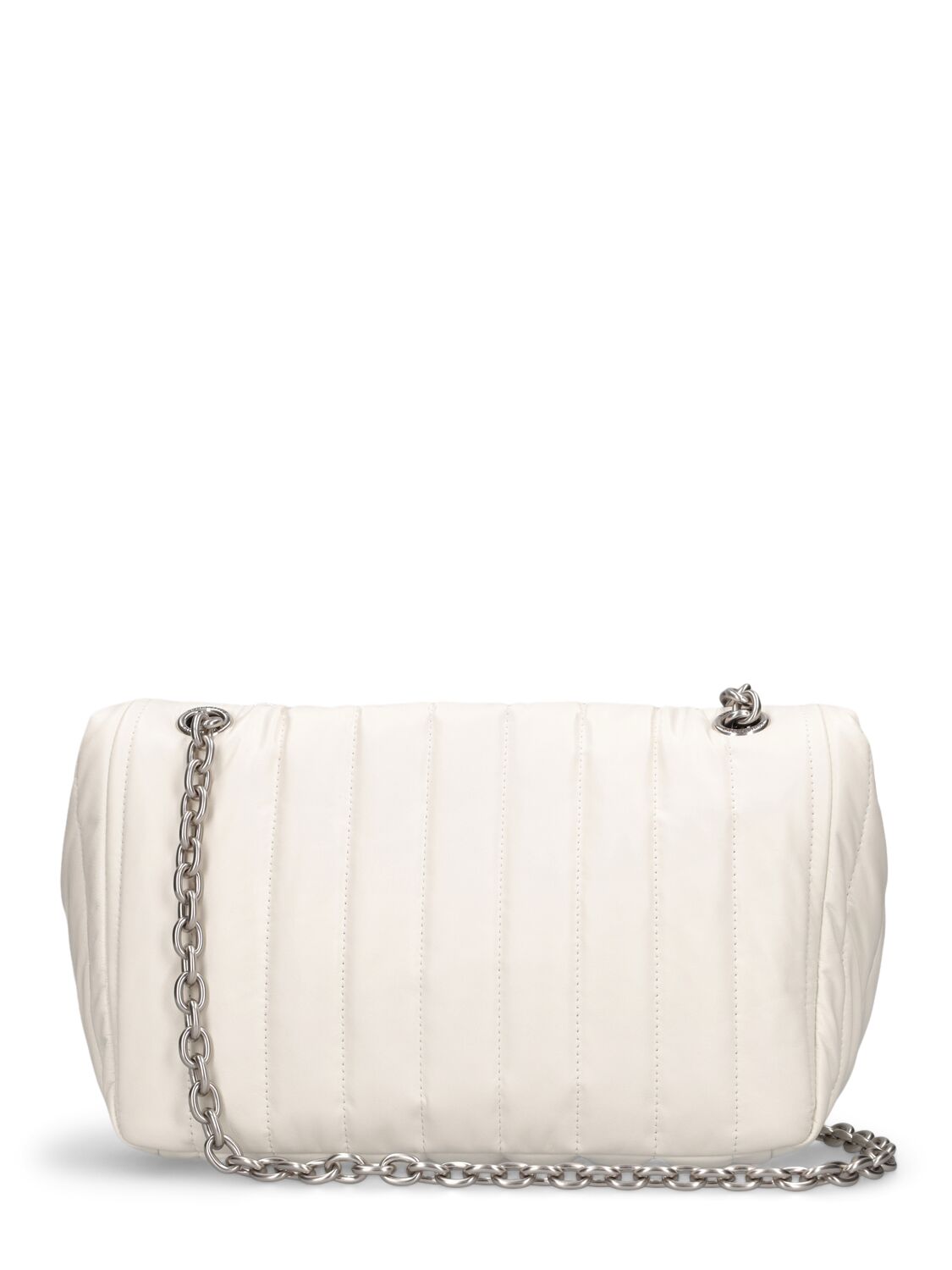 Shop Balenciaga Small Monaco Quilted Leather Chain Bag In Off White