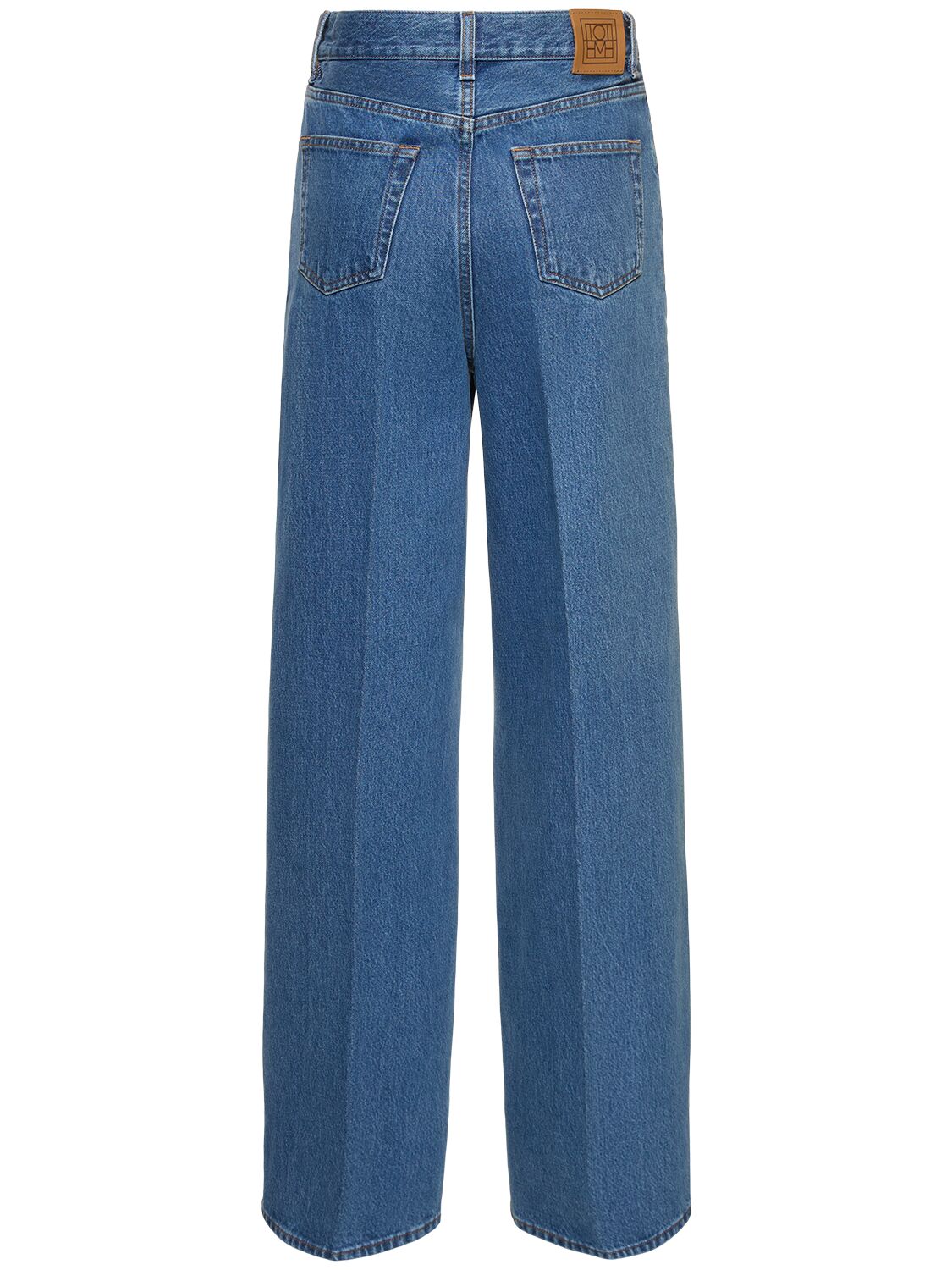 Shop Totême Wide Denim Cotton Jeans In Blue