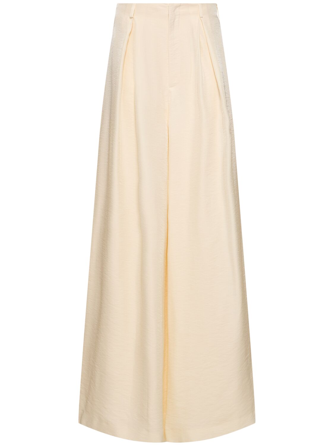 Image of Glossy Crepe Wide Pants