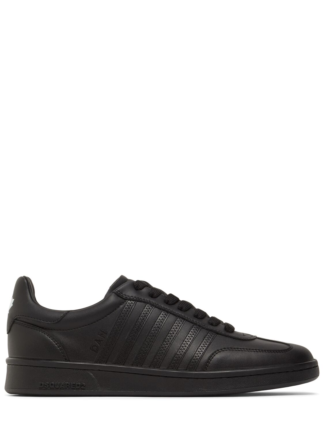 Dsquared2 Men's Leather Sneakers With Logo In Black