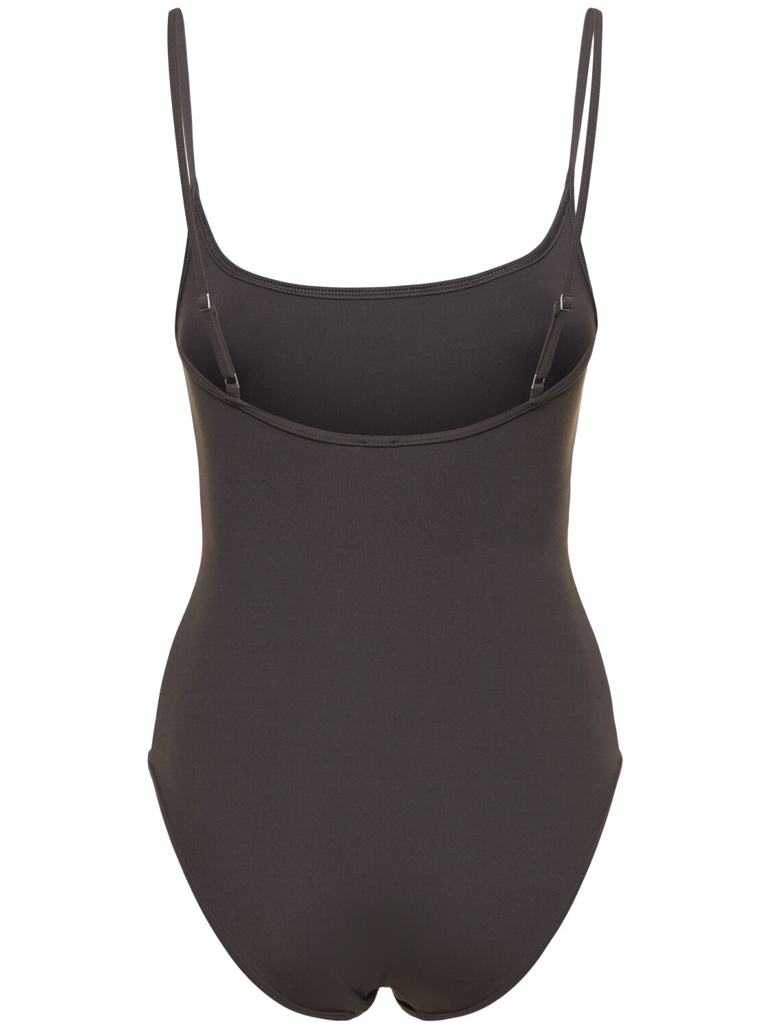 Shop Totême Square Neck One Piece Swimsuit In 그레이