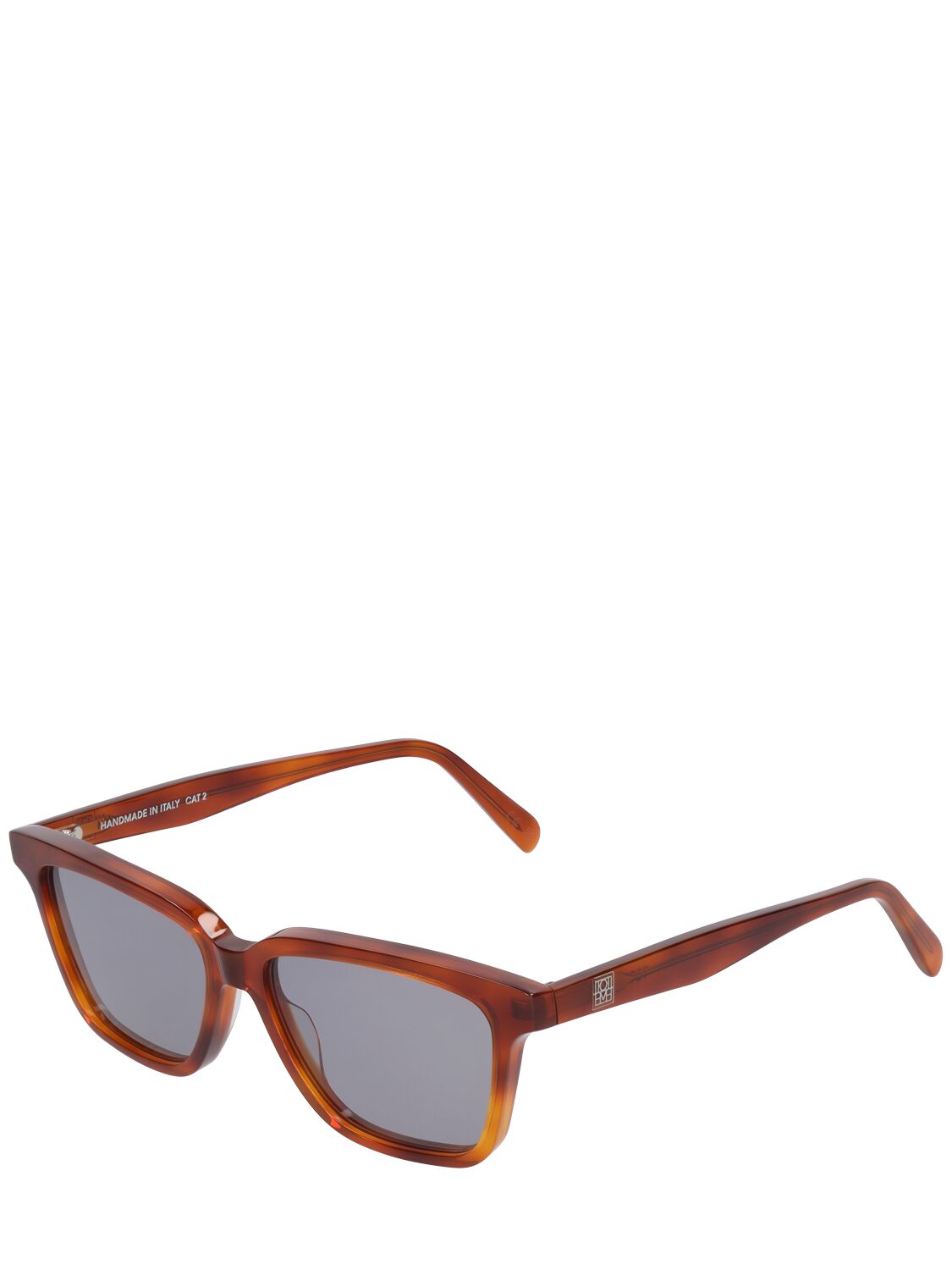 Shop Totême The Squares Acetate Sunglasses In Havana,grey