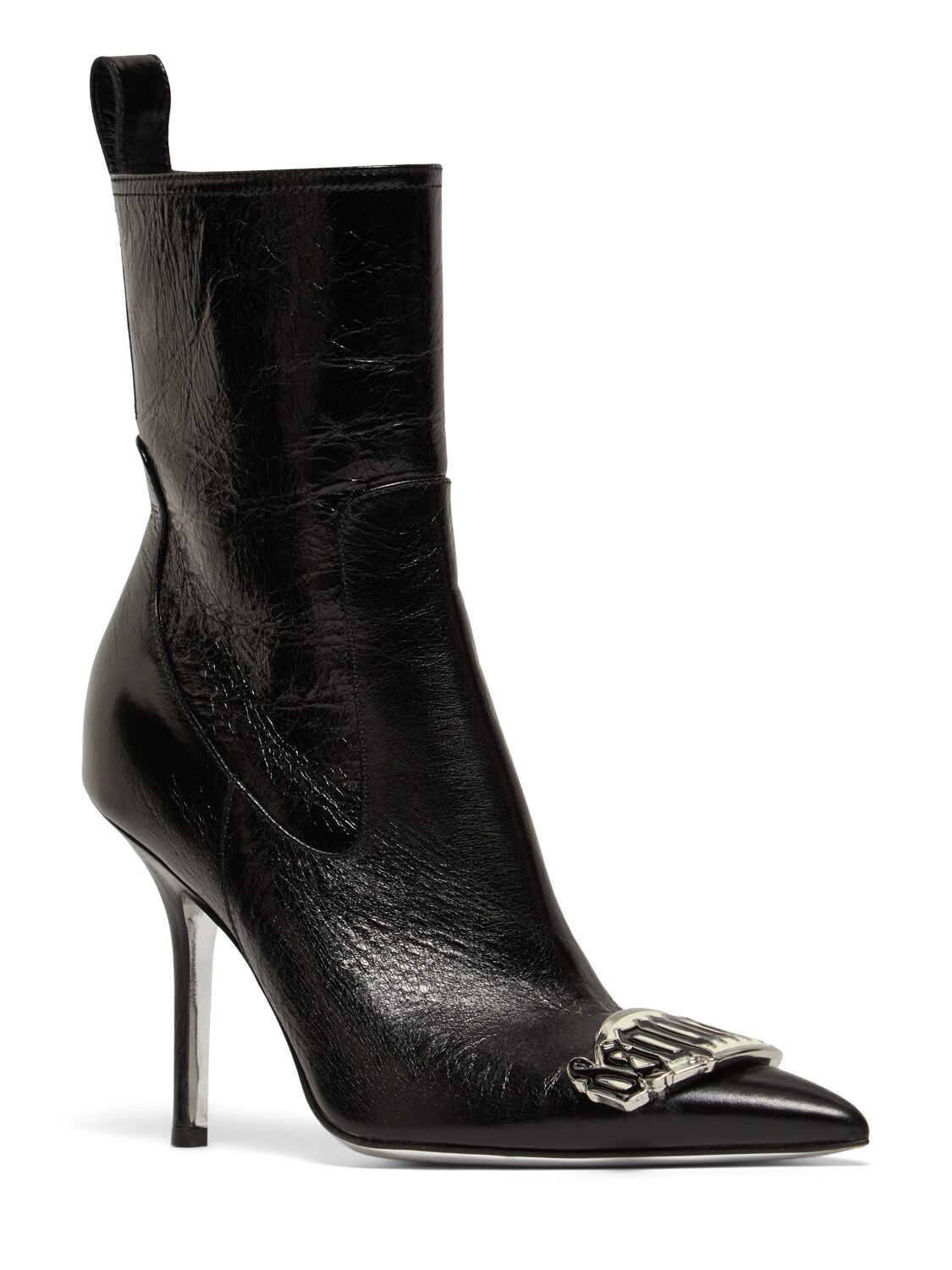 Shop Dsquared2 100mm Gothic Leather Ankle Boots In Black