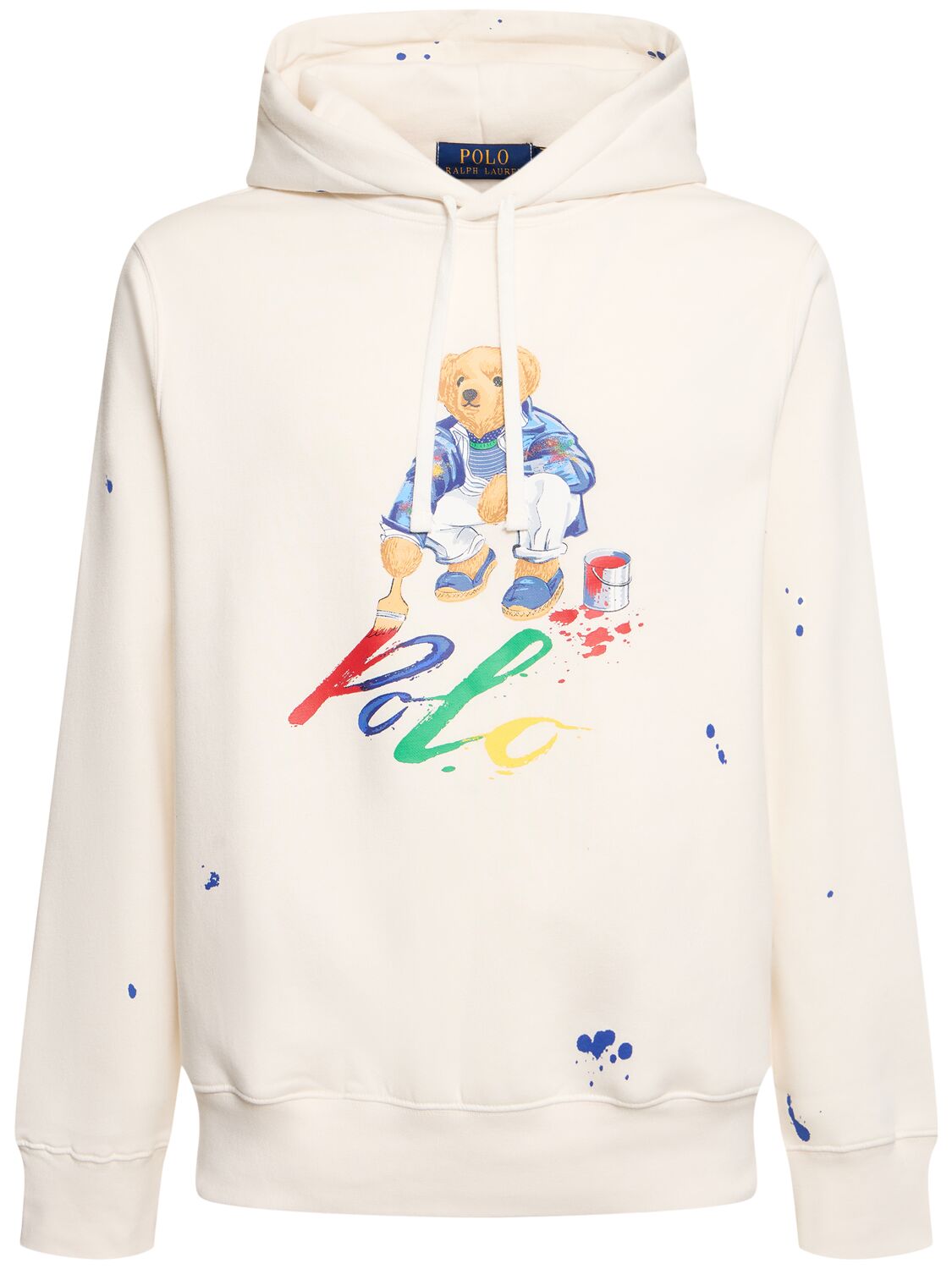 Shop Polo Ralph Lauren Graphic Paint Sweatshirt W/ Bear In Navis Paint