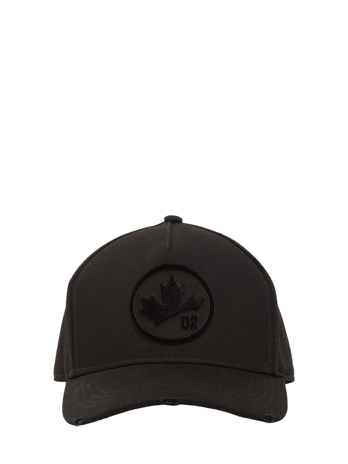 Shop Dsquared2 D2 Leaf Cotton Baseball Cap In Black