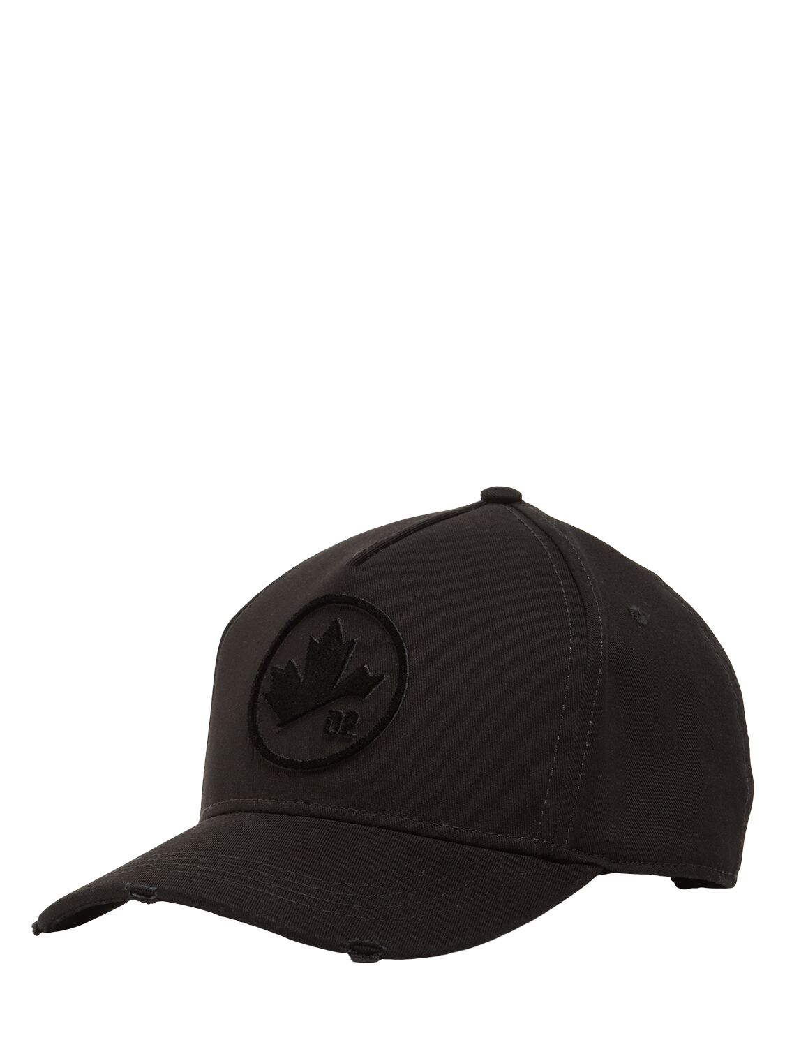 Shop Dsquared2 D2 Leaf Cotton Baseball Cap In Black