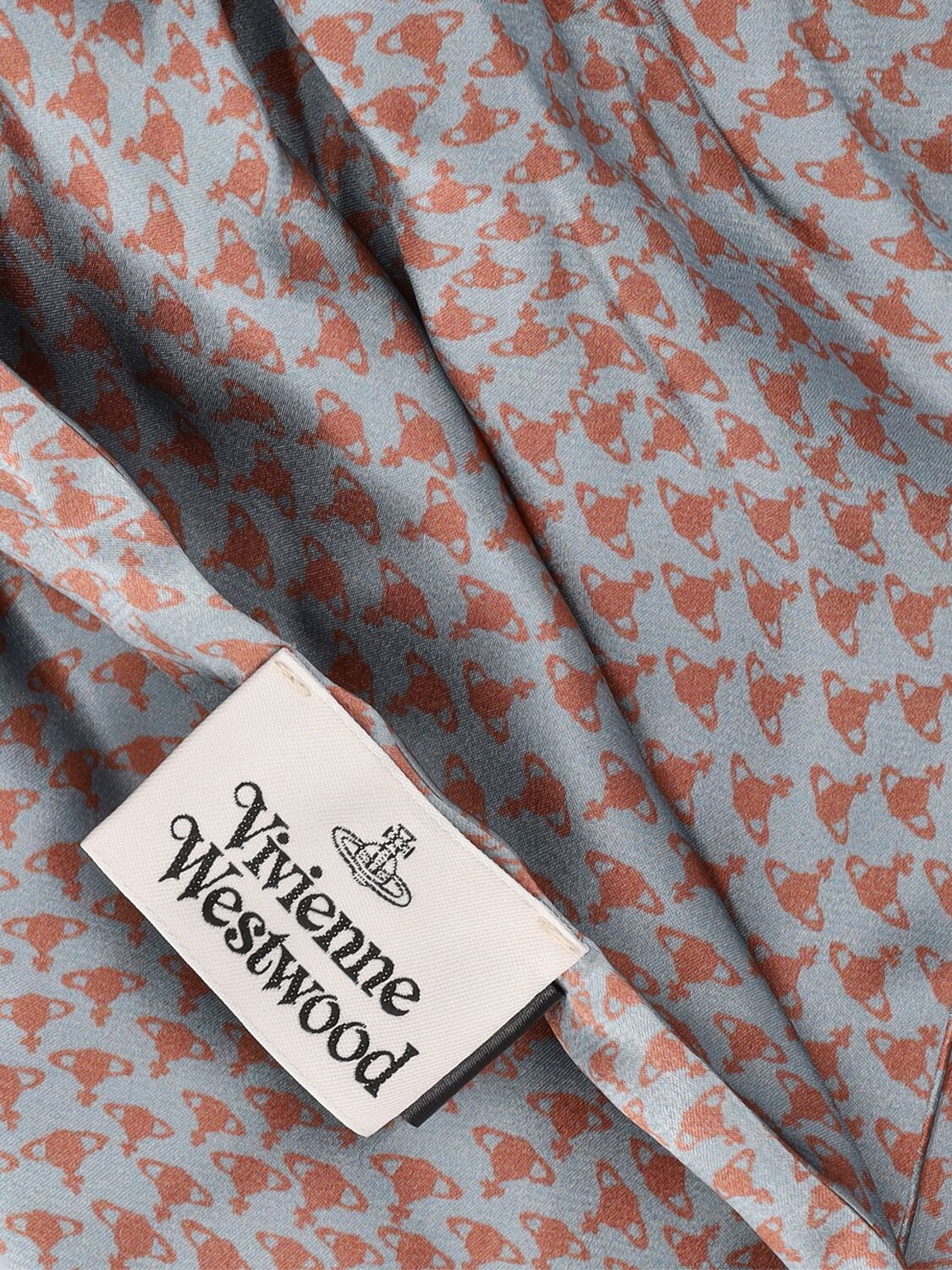 Shop Vivienne Westwood Hilma Orb Silk Scrunchie In Orange