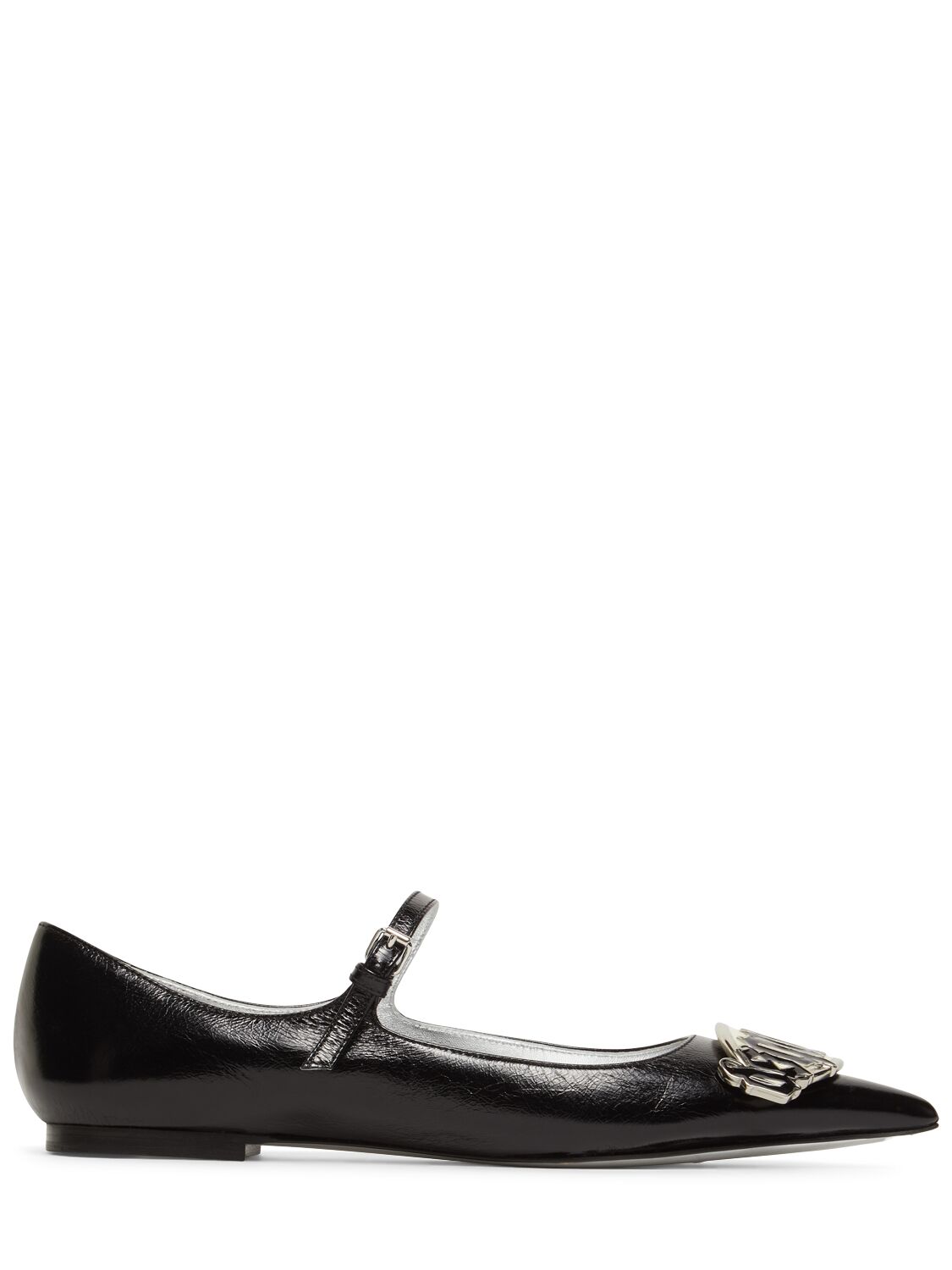 Dsquared2 Gothic Leather Ballerina Shoes In Black