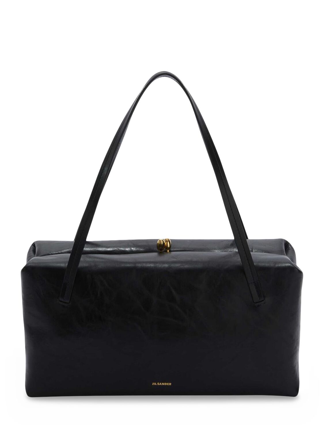 Jil Sander Goji Leather Medium Bag In Black