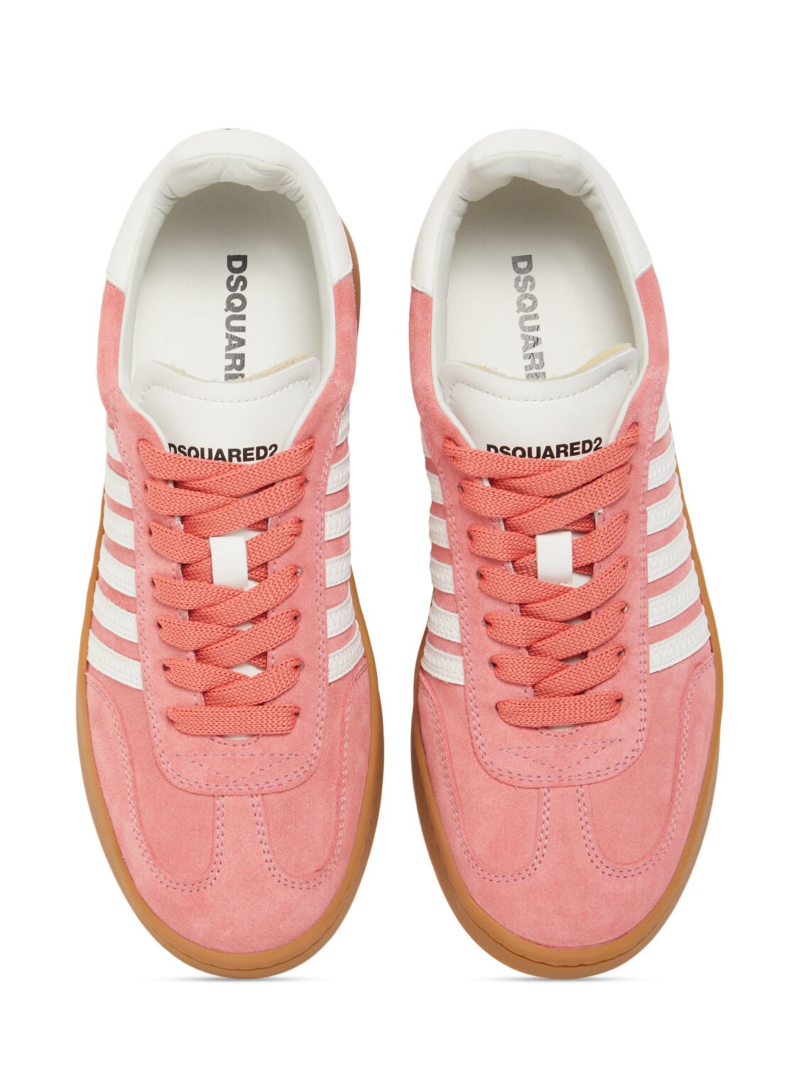 Shop Dsquared2 20mm Boxer Suede Sneakers In Pink/white