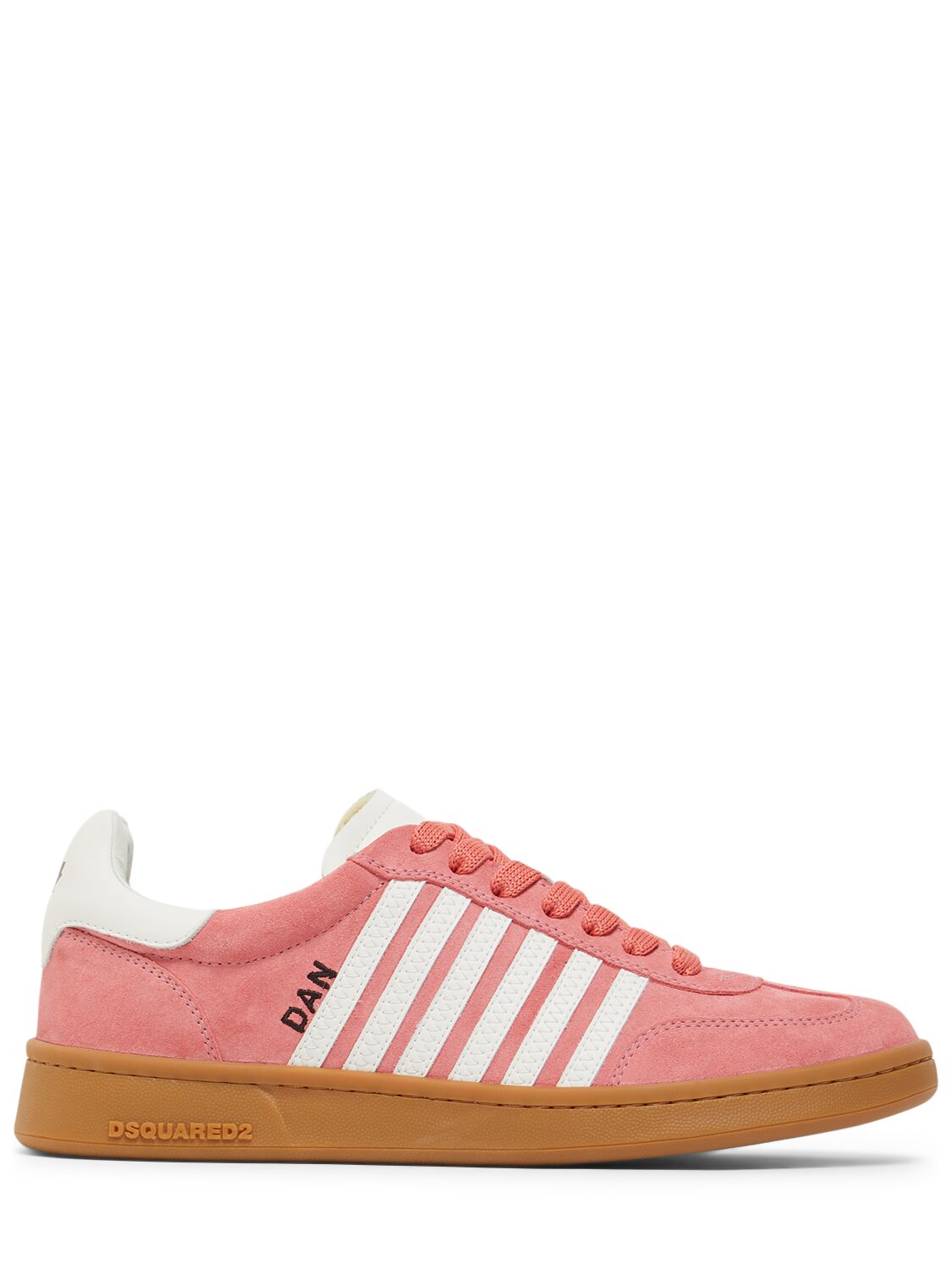 Dsquared2 20mm Boxer Suede Sneakers In Pink/white