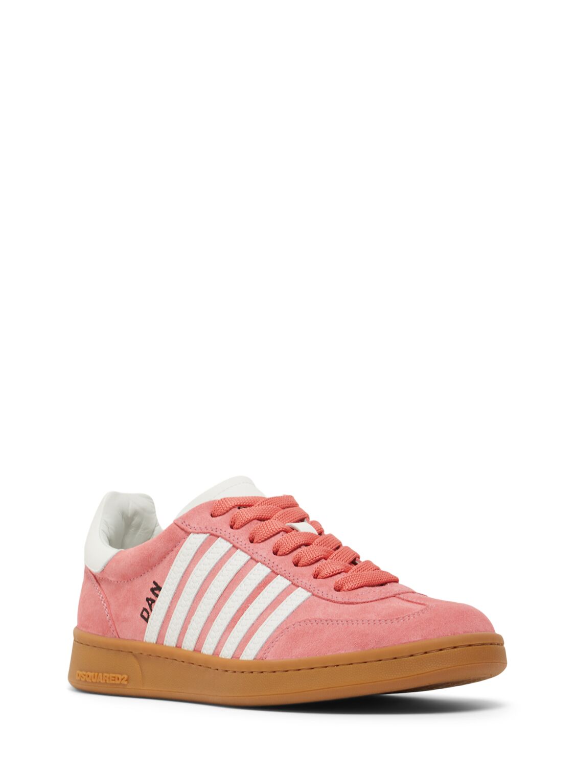 Shop Dsquared2 20mm Boxer Suede Sneakers In Pink/white