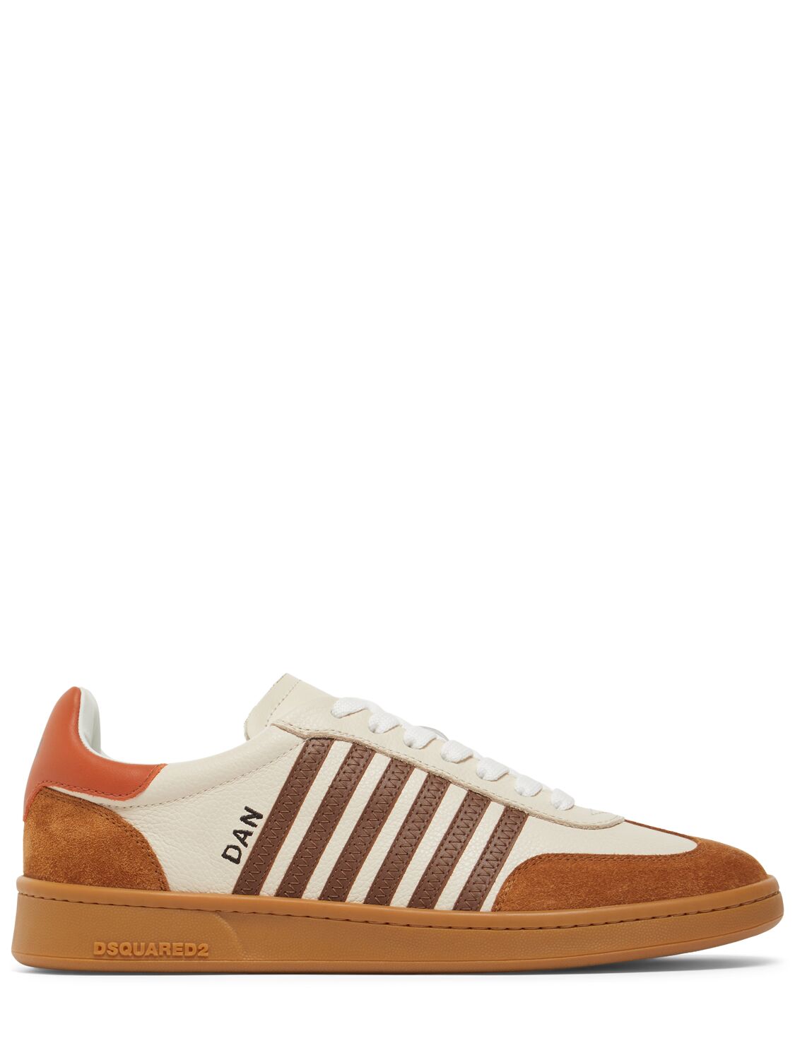 Dsquared2 Boxer Low-top Sneakers In Beige Brown