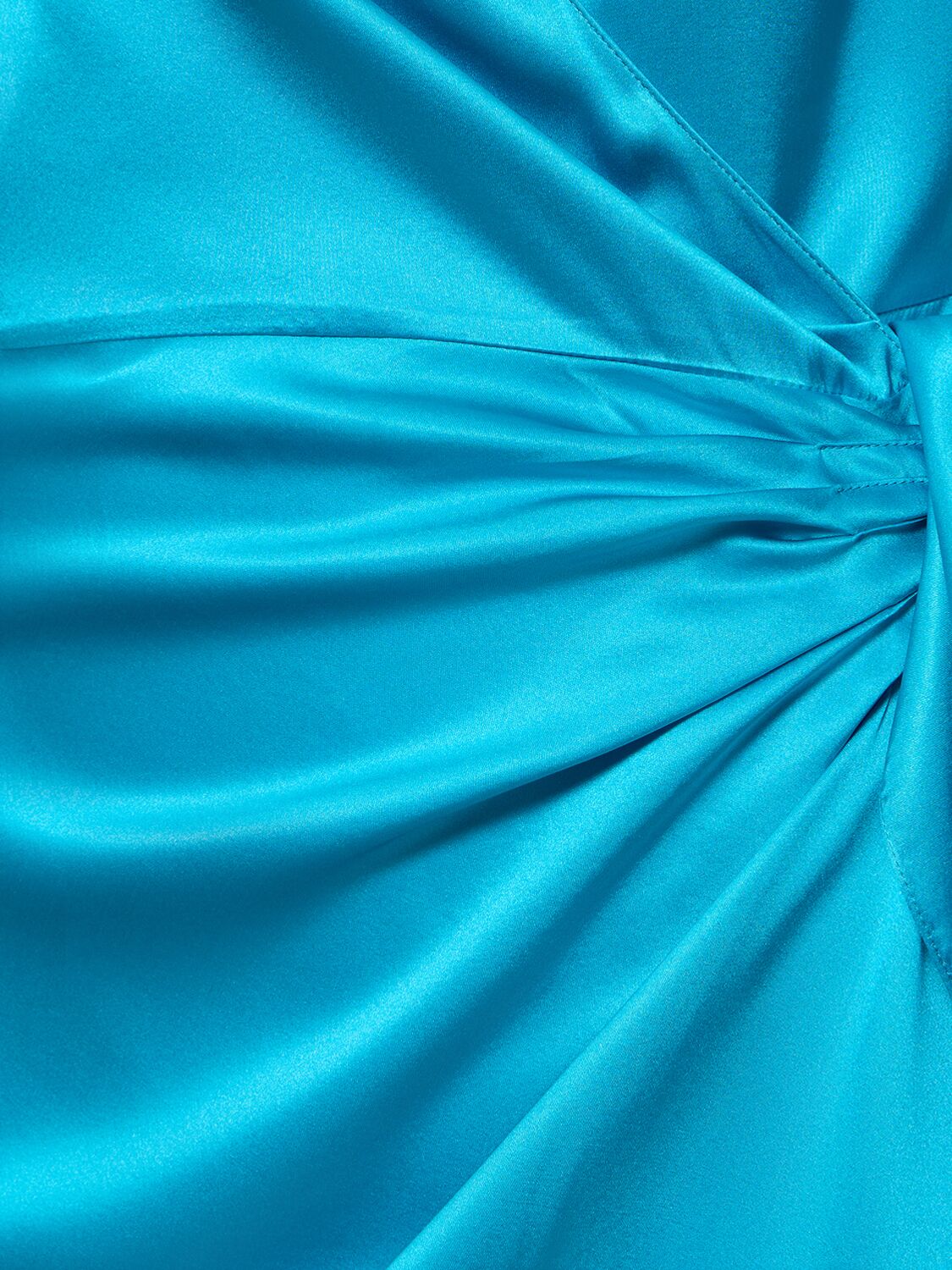 Shop Ralph Lauren Saundra Silk Satin Long Wrap Dress In Blue