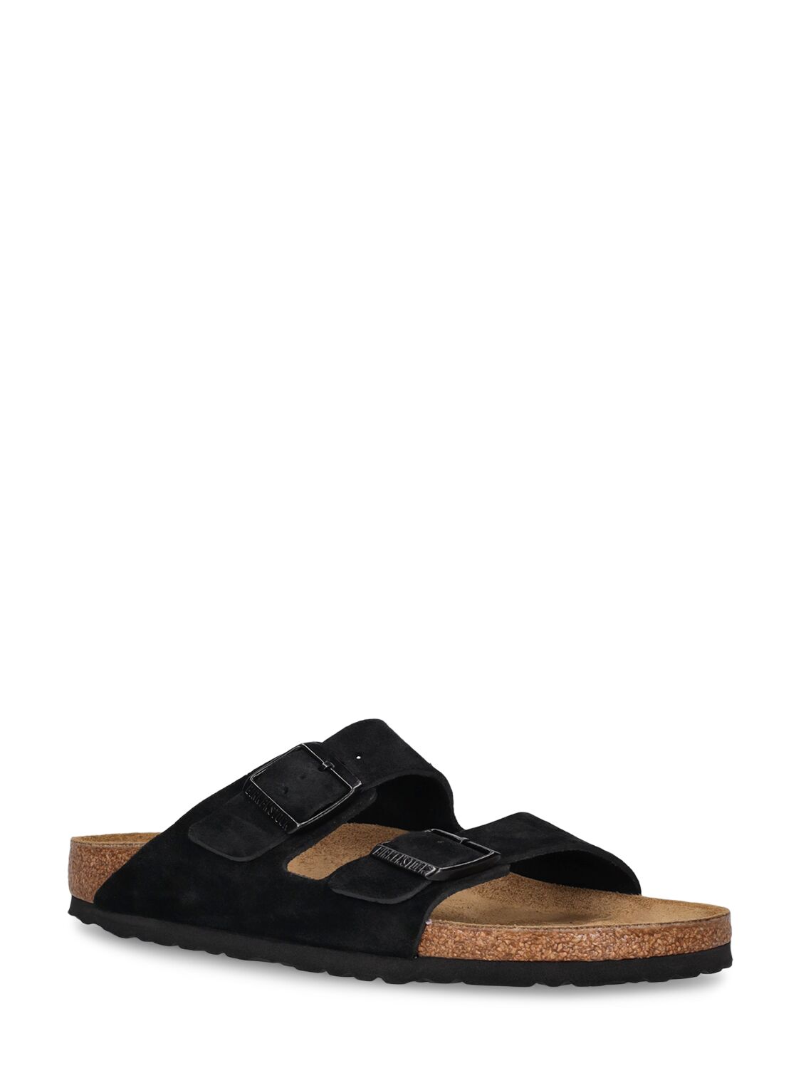 Shop Birkenstock Arizona Suede Sandals In Black