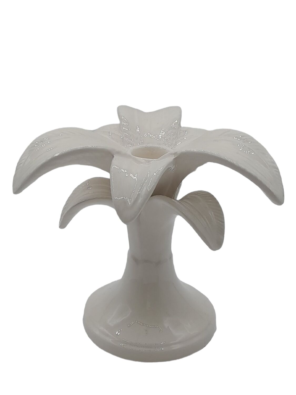 Les Ottomans Small Palm Tree Candle Holder In White