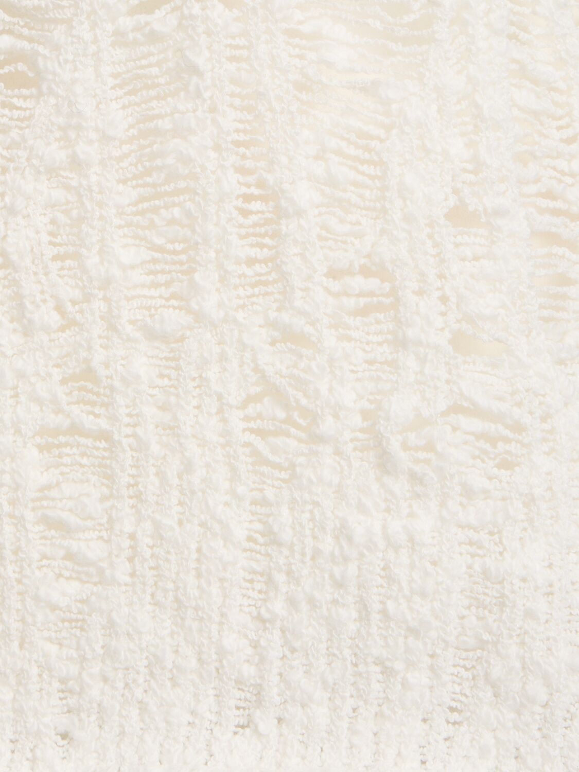 Shop Acne Studios Cotton Blend Openwork Crop Sweater In White