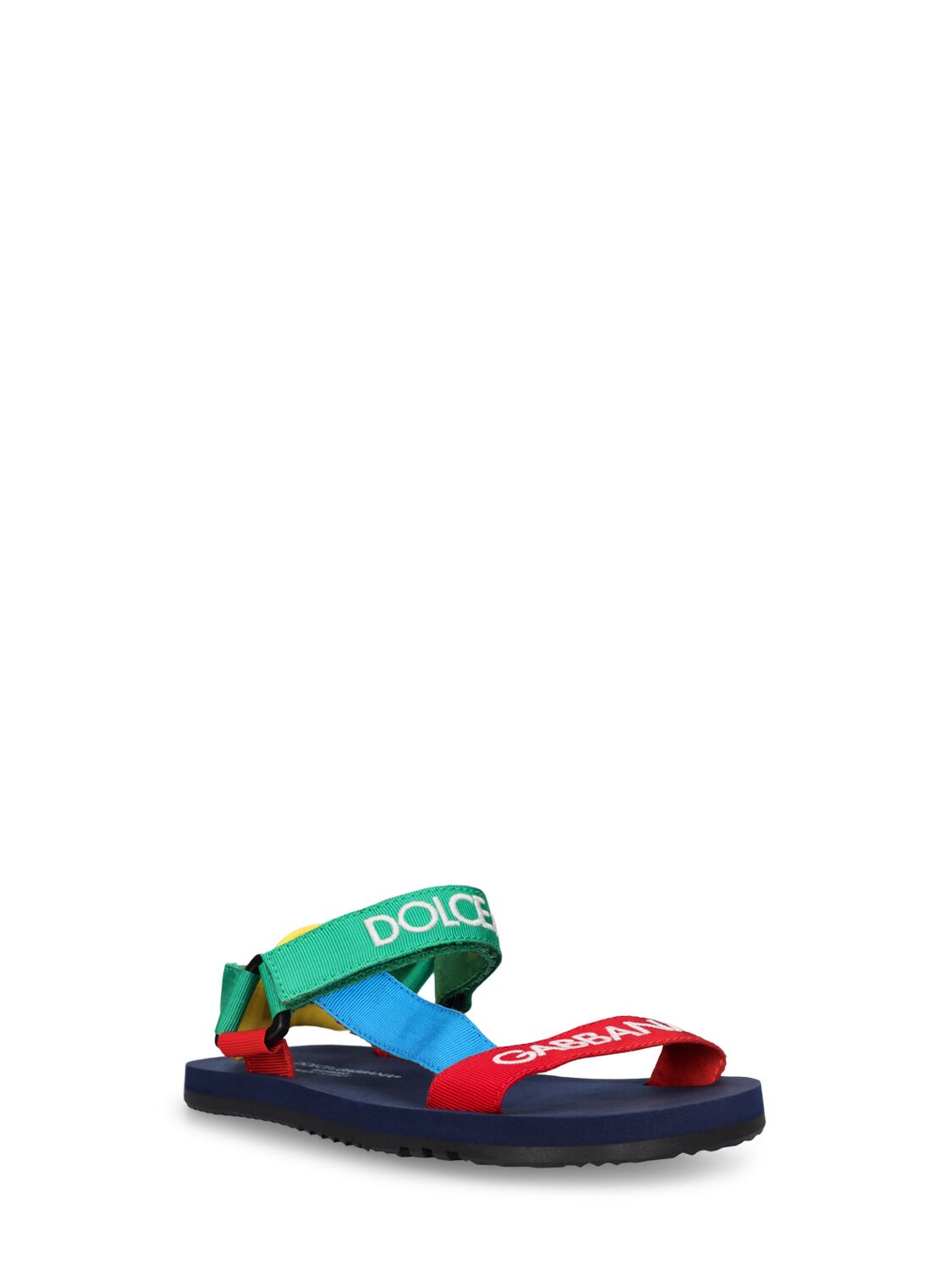 DOLCE & GABBANA LOGO PRINTED NYLON SANDALS 