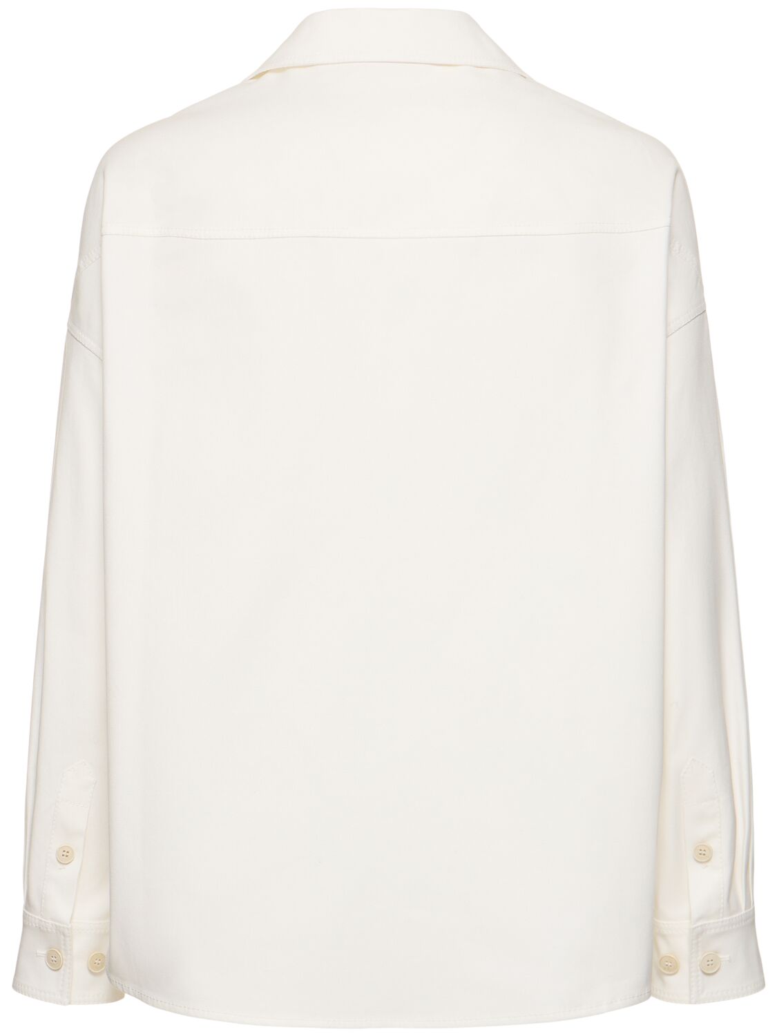 Shop Valentino Stretch Cotton Canvas Caban Jacket In Ivory