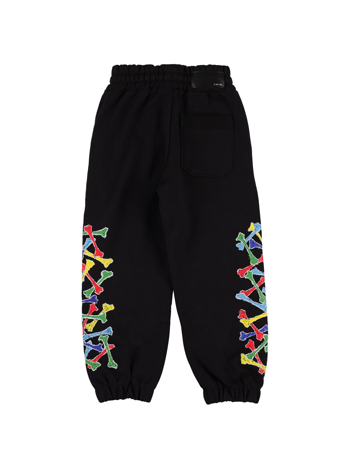 Shop Amiri Printed Cotton Sweatpants In 黑色