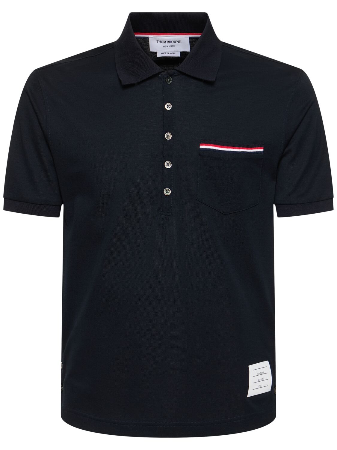 Shop Thom Browne Mercerized Cotton Piquet Polo In Navy