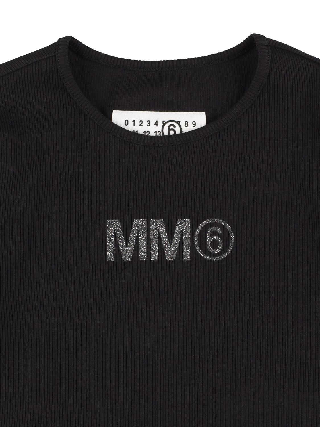Shop Mm6 Maison Margiela Cotton Jersey Crop T-shirt W/ Patch In Black