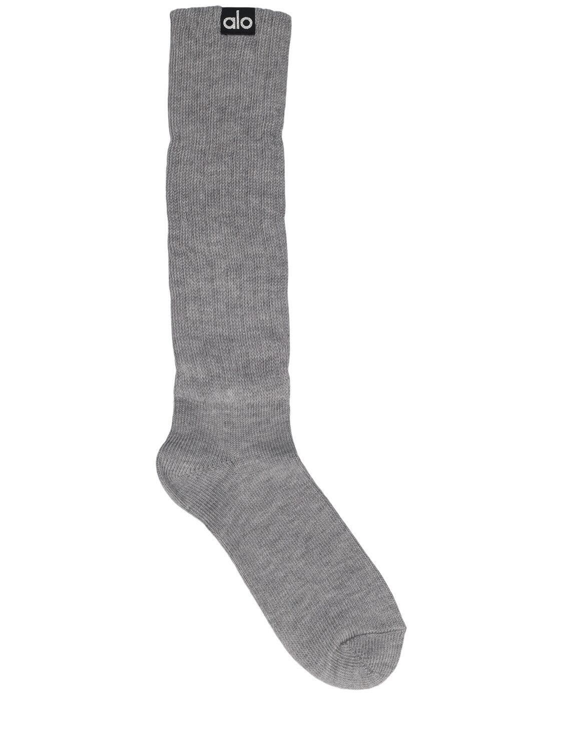 Alo Yoga Scrunch Cotton Blend Socks In Gray