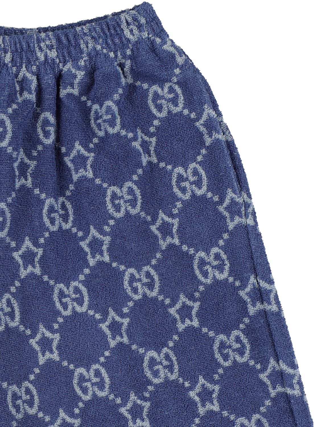 Shop Gucci Gg Cotton Blend Shorts In Blue