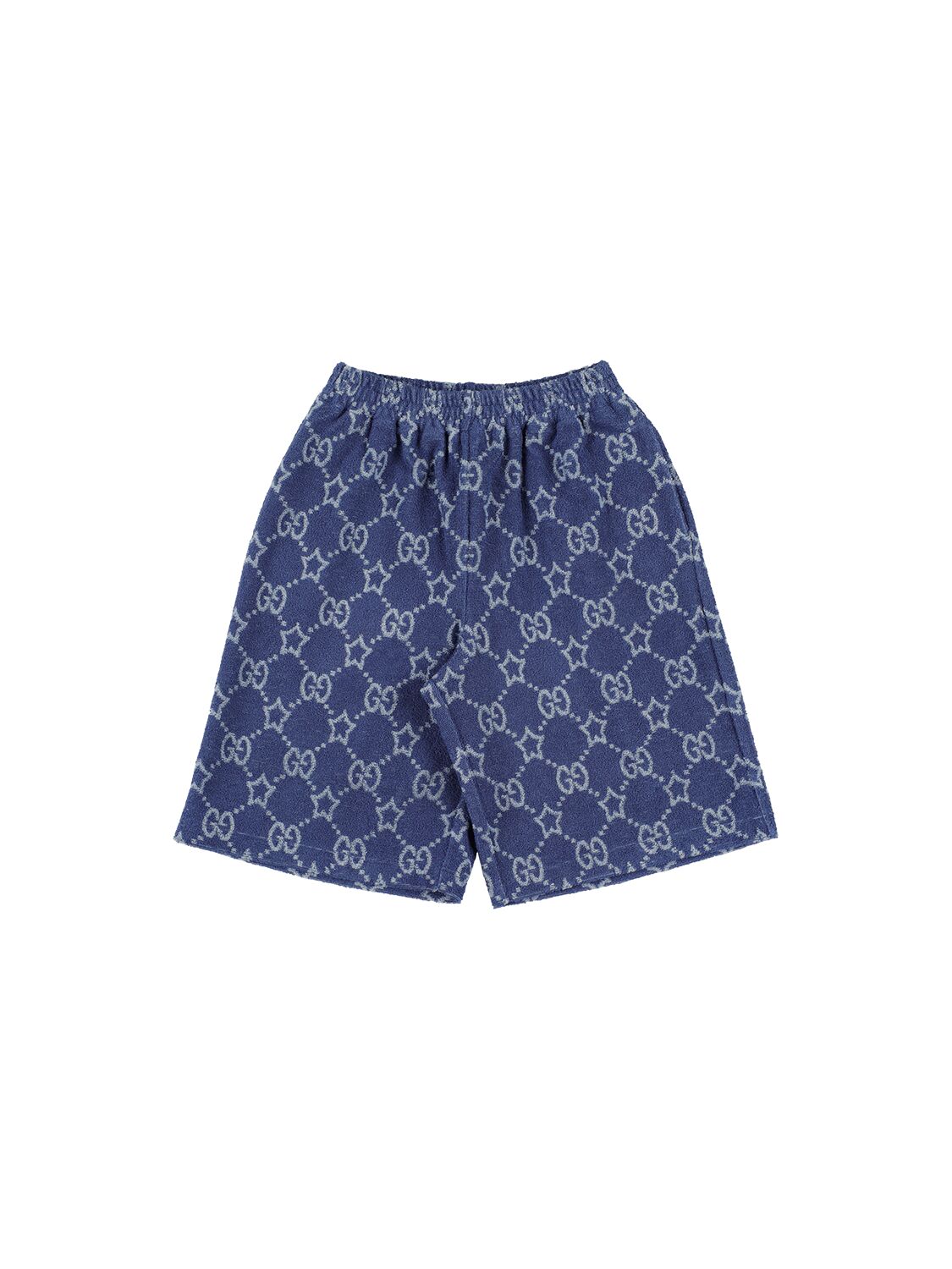Gucci Kids' Gg Cotton Blend Shorts In Blue