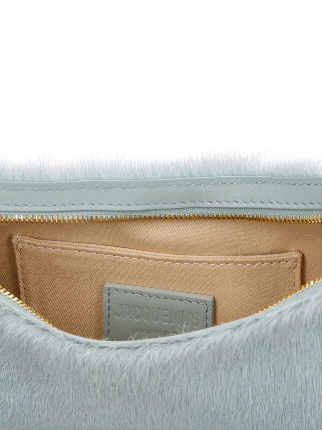 Shop Jacquemus Le Bisou Perle Ponyhair Leather Bag In Light Blue