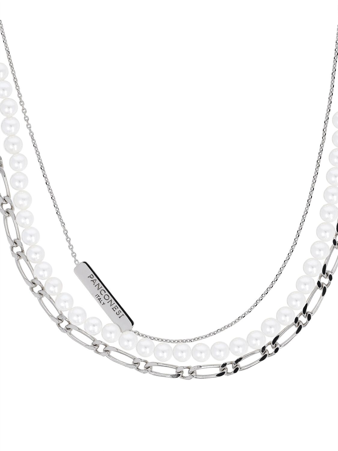 Shop Panconesi Famiglia Perla Necklace In Silber,weiss