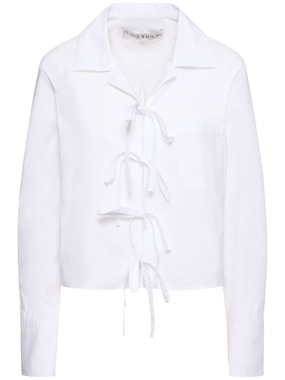 Image of Bow Tie Cropped Shirt